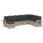 vidaXL 8-tlg. Garten-Sofagarnitur mit Kissen Hellgrau Poly Rattan vidaXL 8-tlg. Garten-Sofagarnitur mit Kissen Hellgrau Poly Rattan