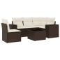 vidaXL 6-tlg. Garten-Sofagarnitur mit Kissen Braun Poly Rattan vidaXL 6-tlg. Garten-Sofagarnitur mit Kissen Braun Poly Rattan