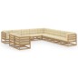 11-tlg. Garten-Lounge-Set Kissen Honigbraun Kiefer Massivholz 11-tlg. Garten-Lounge-Set Kissen Honigbraun Kiefer Massivholz