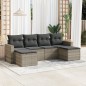 vidaXL 6-tlg. Garten-Sofagarnitur mit Kissen Hellgrau Poly Rattan vidaXL 6-tlg. Garten-Sofagarnitur mit Kissen Hellgrau Poly Rattan