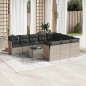 vidaXL 11-tlg. Garten-Sofagarnitur mit Kissen Hellgrau Poly Rattan vidaXL 11-tlg. Garten-Sofagarnitur mit Kissen Hellgrau Poly Rattan