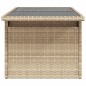 vidaXL Gartentisch mit Glasplatte Beige 100x55x73 cm Poly Rattan vidaXL Gartentisch mit Glasplatte Beige 100x55x73 cm Poly Rattan