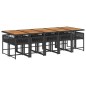 vidaXL 11-tlg. Garten-Essgruppe mit Kissen Schwarz Poly Rattan vidaXL 11-tlg. Garten-Essgruppe mit Kissen Schwarz Poly Rattan