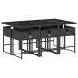vidaXL 7-tlg. Garten-Essgruppe mit Kissen Schwarz Poly Rattan vidaXL 7-tlg. Garten-Essgruppe mit Kissen Schwarz Poly Rattan