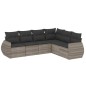 vidaXL 6-tlg. Garten-Sofagarnitur mit Kissen Hellgrau Poly Rattan vidaXL 6-tlg. Garten-Sofagarnitur mit Kissen Hellgrau Poly Rattan