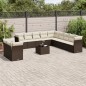 vidaXL 12-tlg. Garten-Sofagarnitur mit Kissen Braun Poly Rattan vidaXL 12-tlg. Garten-Sofagarnitur mit Kissen Braun Poly Rattan