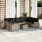 vidaXL 10-tlg. Garten-Sofagarnitur mit Kissen Hellgrau Poly Rattan vidaXL 10-tlg. Garten-Sofagarnitur mit Kissen Hellgrau Poly Rattan