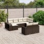vidaXL 10-tlg. Garten-Sofagarnitur mit Kissen Braun Poly Rattan vidaXL 10-tlg. Garten-Sofagarnitur mit Kissen Braun Poly Rattan