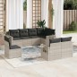 vidaXL 8-tlg. Garten-Sofagarnitur mit Kissen Hellgrau Poly Rattan vidaXL 8-tlg. Garten-Sofagarnitur mit Kissen Hellgrau Poly Rattan