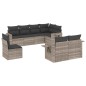 vidaXL 8-tlg. Garten-Sofagarnitur mit Kissen Hellgrau Poly Rattan vidaXL 8-tlg. Garten-Sofagarnitur mit Kissen Hellgrau Poly Rattan