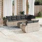 vidaXL 9-tlg. Garten-Sofagarnitur mit Kissen Hellgrau Poly Rattan vidaXL 9-tlg. Garten-Sofagarnitur mit Kissen Hellgrau Poly Rattan