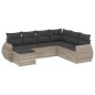 vidaXL 7-tlg. Garten-Sofagarnitur mit Kissen Hellgrau Poly Rattan vidaXL 7-tlg. Garten-Sofagarnitur mit Kissen Hellgrau Poly Rattan