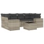 vidaXL 7-tlg. Garten-Sofagarnitur mit Kissen Hellgrau Poly Rattan vidaXL 7-tlg. Garten-Sofagarnitur mit Kissen Hellgrau Poly Rattan