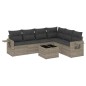 vidaXL 7-tlg. Garten-Sofagarnitur mit Kissen Hellgrau Poly Rattan vidaXL 7-tlg. Garten-Sofagarnitur mit Kissen Hellgrau Poly Rattan