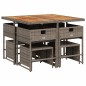 vidaXL 9-tlg. Garten-Essgruppe mit Kissen Grau Poly Rattan vidaXL 9-tlg. Garten-Essgruppe mit Kissen Grau Poly Rattan