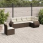 vidaXL 6-tlg. Garten-Sofagarnitur mit Kissen Braun Poly Rattan vidaXL 6-tlg. Garten-Sofagarnitur mit Kissen Braun Poly Rattan