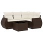 vidaXL 5-tlg. Garten-Sofagarnitur mit Kissen Braun Poly Rattan vidaXL 5-tlg. Garten-Sofagarnitur mit Kissen Braun Poly Rattan