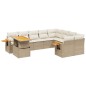 vidaXL 10-tlg. Garten-Sofagarnitur mit Kissen Beige Poly Rattan vidaXL 10-tlg. Garten-Sofagarnitur mit Kissen Beige Poly Rattan
