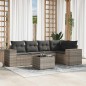 vidaXL 6-tlg. Garten-Sofagarnitur mit Kissen Hellgrau Poly Rattan vidaXL 6-tlg. Garten-Sofagarnitur mit Kissen Hellgrau Poly Rattan
