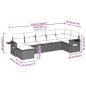 vidaXL 7-tlg. Garten-Sofagarnitur mit Kissen Hellgrau Poly Rattan