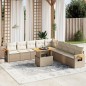 vidaXL 11-tlg. Garten-Sofagarnitur mit Kissen Beige Poly Rattan vidaXL 11-tlg. Garten-Sofagarnitur mit Kissen Beige Poly Rattan
