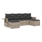 vidaXL 6-tlg. Garten-Sofagarnitur mit Kissen Hellgrau Poly Rattan vidaXL 6-tlg. Garten-Sofagarnitur mit Kissen Hellgrau Poly Rattan