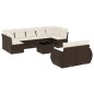vidaXL 10-tlg. Garten-Sofagarnitur mit Kissen Braun Poly Rattan vidaXL 10-tlg. Garten-Sofagarnitur mit Kissen Braun Poly Rattan