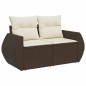 vidaXL 10-tlg. Garten-Sofagarnitur mit Kissen Braun Poly Rattan vidaXL 10-tlg. Garten-Sofagarnitur mit Kissen Braun Poly Rattan