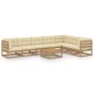 8-tlg. Garten-Lounge-Set Kissen Honigbraun Kiefer Massivholz 8-tlg. Garten-Lounge-Set Kissen Honigbraun Kiefer Massivholz