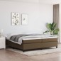 vidaXL Bettgestell ohne Matratze Dunkelbraun 200x200 cm Stoff vidaXL Bettgestell ohne Matratze Dunkelbraun 200x200 cm Stoff