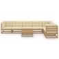 8-tlg. Garten-Lounge-Set Kissen Honigbraun Kiefer Massivholz 8-tlg. Garten-Lounge-Set Kissen Honigbraun Kiefer Massivholz