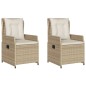 vidaXL Gartensessel 2 Stk. Verstellbar Beige Poly Rattan vidaXL Gartensessel 2 Stk. Verstellbar Beige Poly Rattan