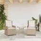 vidaXL Gartensessel 2 Stk. Verstellbar Beige Poly Rattan vidaXL Gartensessel 2 Stk. Verstellbar Beige Poly Rattan