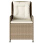 vidaXL Gartensessel 2 Stk. Verstellbar Beige Poly Rattan vidaXL Gartensessel 2 Stk. Verstellbar Beige Poly Rattan