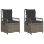 vidaXL Gartensessel 2 Stk. Verstellbar Grau Poly Rattan vidaXL Gartensessel 2 Stk. Verstellbar Grau Poly Rattan