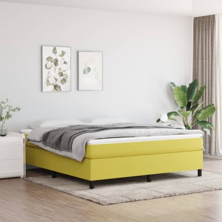 vidaXL Bettgestell ohne Matratze Grün 160x200 cm Stoff