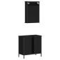 vidaXL 2-tlg. Badmöbel-Set Schwarz Holzwerkstoff vidaXL 2-tlg. Badmöbel-Set Schwarz Holzwerkstoff