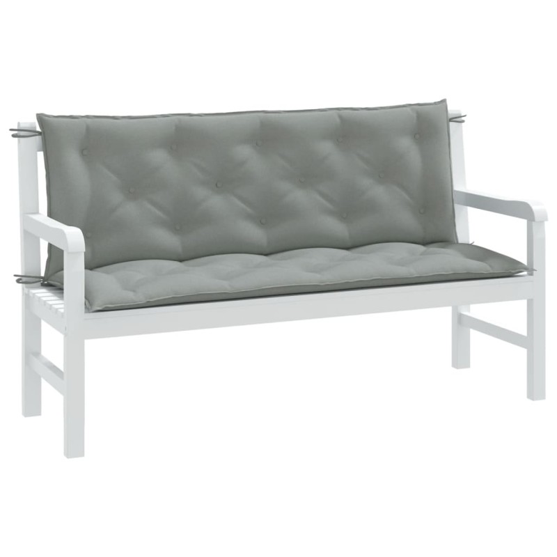 vidaXL Gartenbank-Auflagen 2 Stk. Melange Hellgrau 150x50x7 cm Stoff vidaXL Gartenbank-Auflagen 2 Stk. Melange Hellgrau 150x50x7 cm Stoff