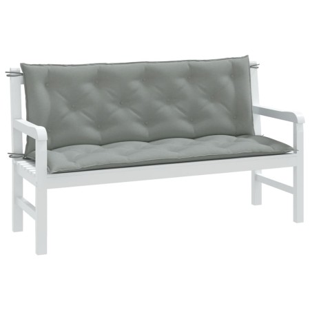 vidaXL Gartenbank-Auflagen 2 Stk. Melange Hellgrau 150x50x7 cm Stoff