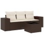 vidaXL 4-tlg. Garten-Sofagarnitur mit Kissen Braun Poly Rattan vidaXL 4-tlg. Garten-Sofagarnitur mit Kissen Braun Poly Rattan
