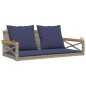 vidaXL Hängebank mit Kissen Grau 109x62x40 cm Poly Rattan vidaXL Hängebank mit Kissen Grau 109x62x40 cm Poly Rattan
