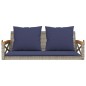 vidaXL Hängebank mit Kissen Grau 109x62x40 cm Poly Rattan vidaXL Hängebank mit Kissen Grau 109x62x40 cm Poly Rattan