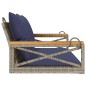 vidaXL Hängebank mit Kissen Grau 109x62x40 cm Poly Rattan vidaXL Hängebank mit Kissen Grau 109x62x40 cm Poly Rattan