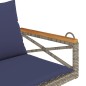 vidaXL Hängebank mit Kissen Grau 109x62x40 cm Poly Rattan vidaXL Hängebank mit Kissen Grau 109x62x40 cm Poly Rattan