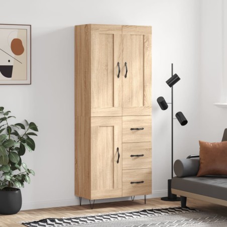 vidaXL Highboard Sonoma-Eiche 69,5x34x180 cm Holzwerkstoff