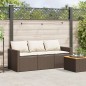 vidaXL Gartensofa mit Kissen 3-Sitzer Braun Poly Rattan vidaXL Gartensofa mit Kissen 3-Sitzer Braun Poly Rattan