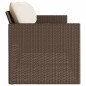 vidaXL Gartensofa mit Kissen 3-Sitzer Braun Poly Rattan vidaXL Gartensofa mit Kissen 3-Sitzer Braun Poly Rattan