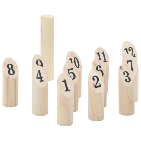 vidaXL 13-tlg. Kubb-Spielset mit Tragetasche Massivholz Kiefer