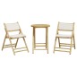 vidaXL 3-tlg. Bistro-Set Klappbar mit Cremeweißen Kissen Bambus vidaXL 3-tlg. Bistro-Set Klappbar mit Cremeweißen Kissen Bambus