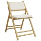 vidaXL 3-tlg. Bistro-Set Klappbar mit Cremeweißen Kissen Bambus vidaXL 3-tlg. Bistro-Set Klappbar mit Cremeweißen Kissen Bambus